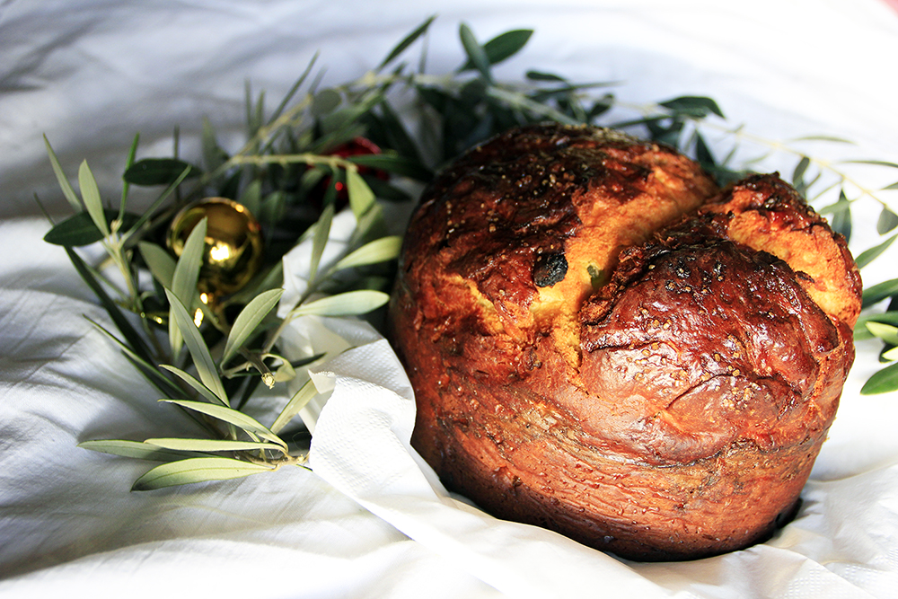 Panettone Scheibe mit luftigem Hefeteig