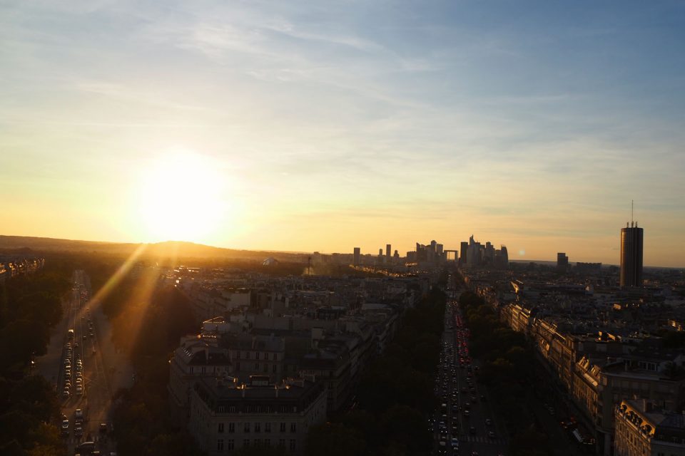 Paris during sunset