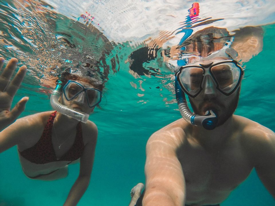 Dorie and Timo snorkeling at Togians Islands