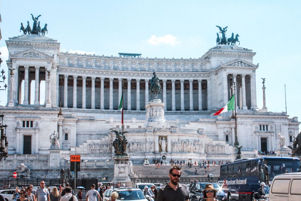 Blick auf das Monumento Vittorio Emanuele II in Rom